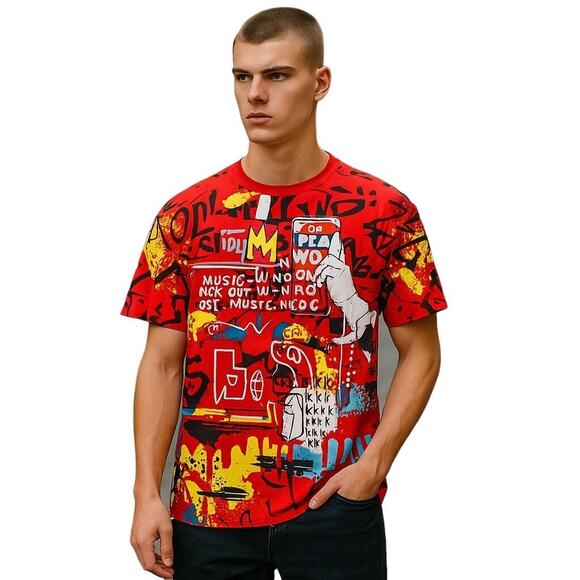 Contender Mens T-Shirt Music Graffiti Match With Jordan Nike Foamposite XL, 2X,3 - Picture 1 of 3
